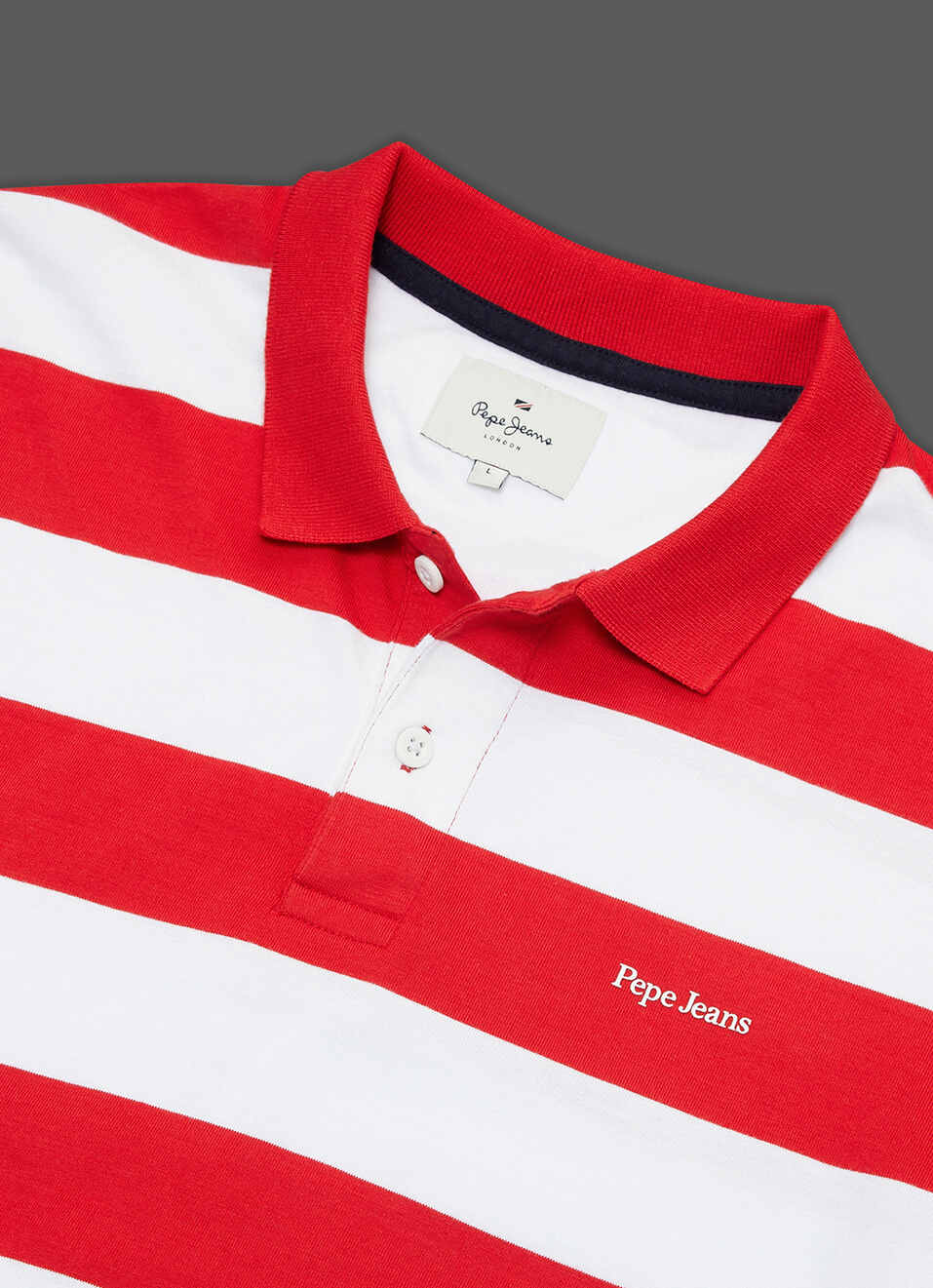 Men Red Regular Fit Short Sleeve Striped Polo, , large image number 3