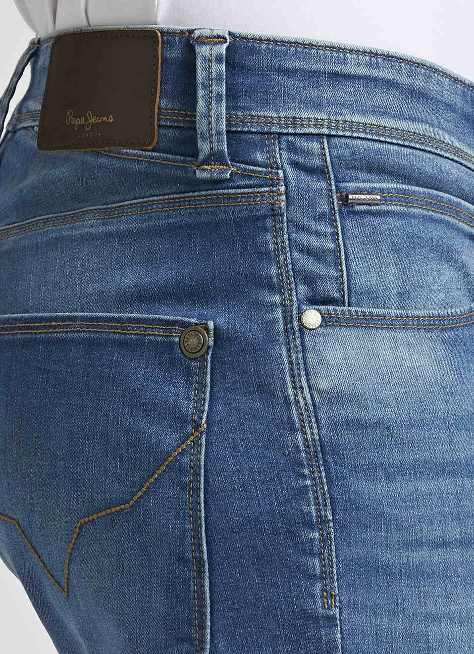 Vapour Blue Mid Rise Powerflex Jeans, , large image number 4