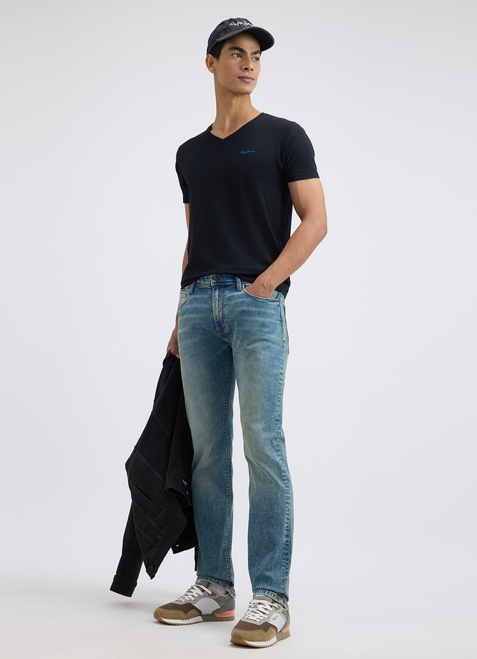 Men Blue Mid Rise Straight Powerflex Extrastretchable Jeans, , large image number 1