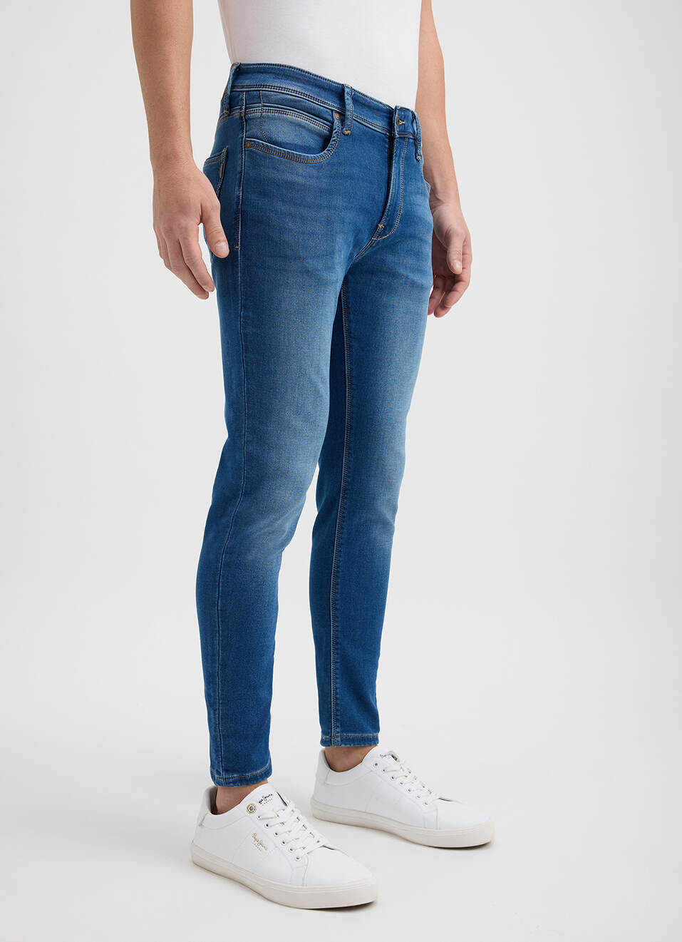 Men Blue Mid Rise Skinny Ankle Length Gymindigo Jogger Like Jeans, , large image number 5