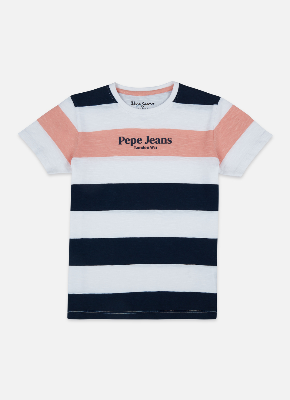 Boys Navy Engineered Vertical Stripe T-shirt, , large image number 0