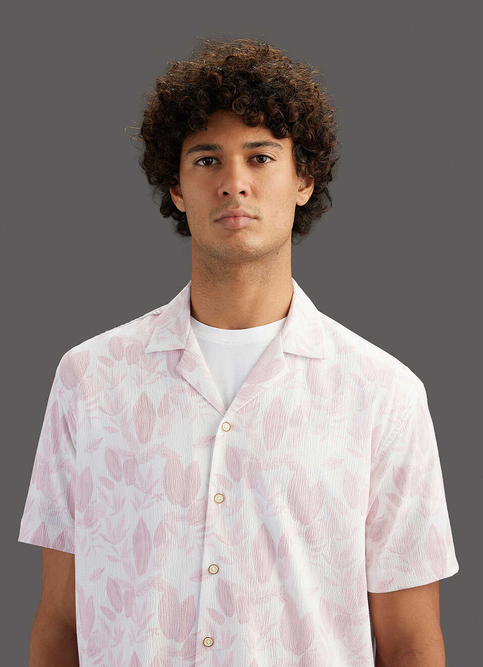 Men Pink Printed Relaxed Fit Resort Collar Shirt, , large image number 4