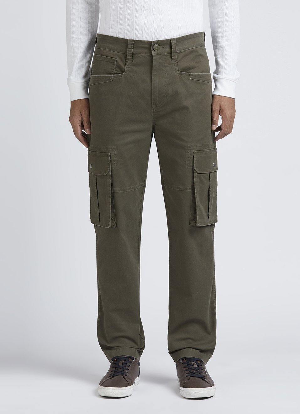 Olive Mid Waist Overdyed Cargo, , large image number 2