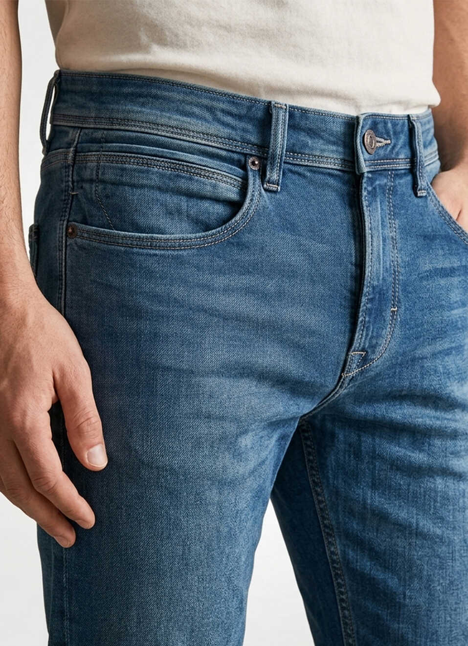 Men Slim Fit Green Stretchable Jeans, , large image number 4