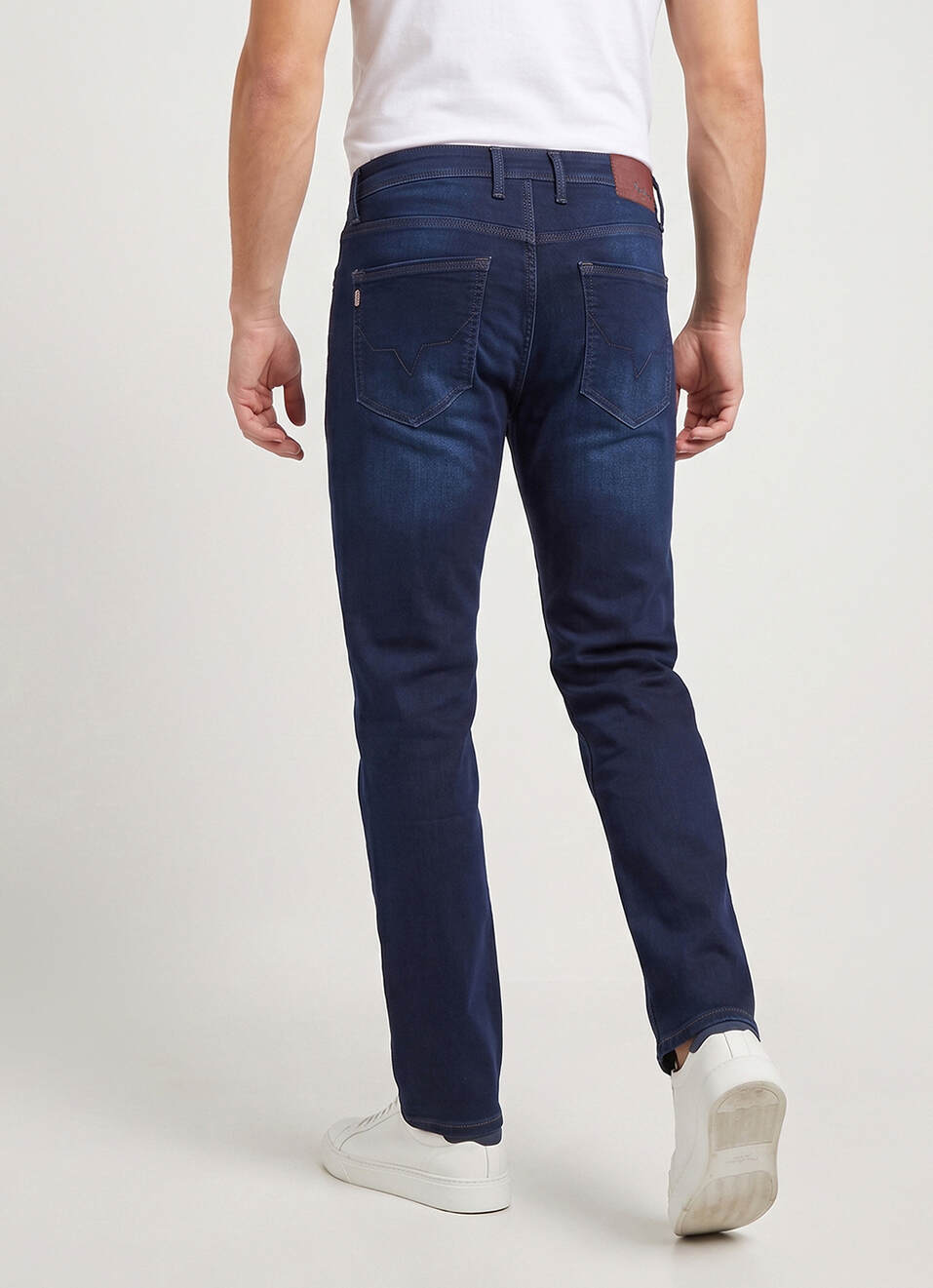 Men Blue Straight Fit Mid Rise Stretchable Jeans, , large image number 3