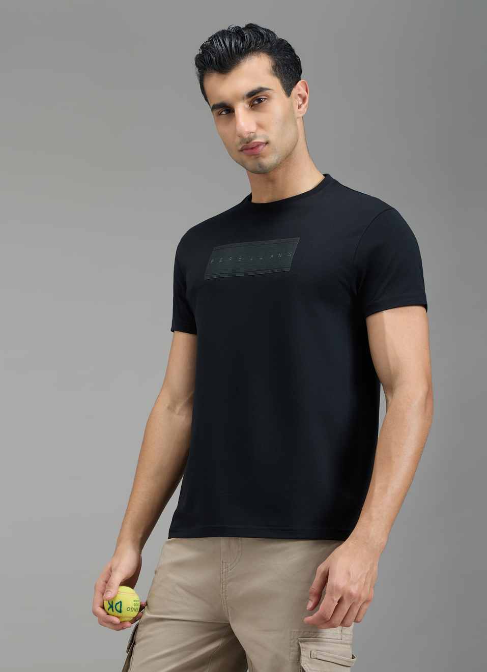 Men Black Typographic Print Slim Fit T-shirt, , large image number 3