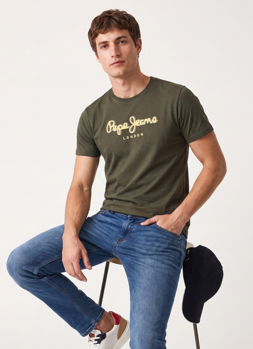 Men Green Printed Slim Fit Short Sleeve T-shirt, , large image number 0