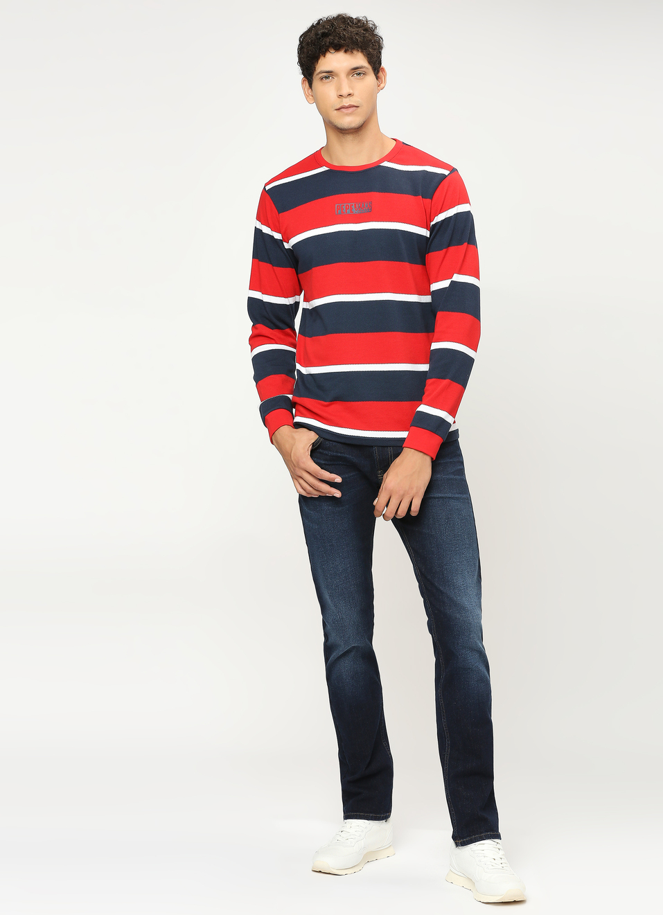 Red Striped Full Slevee T-shirt, , large image number 5