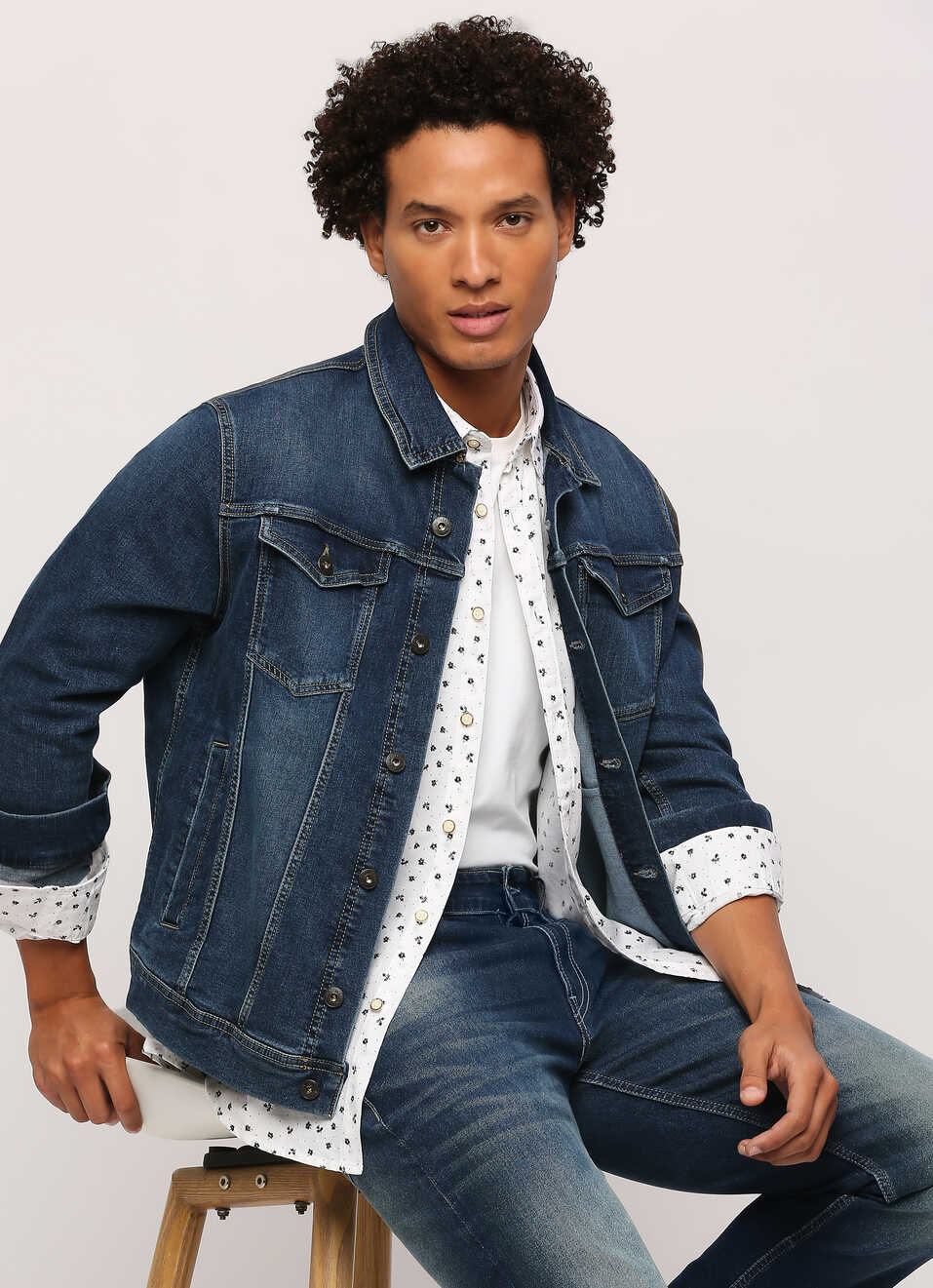 White All Over Printed Long Sleeve Shirt, , large image number 0