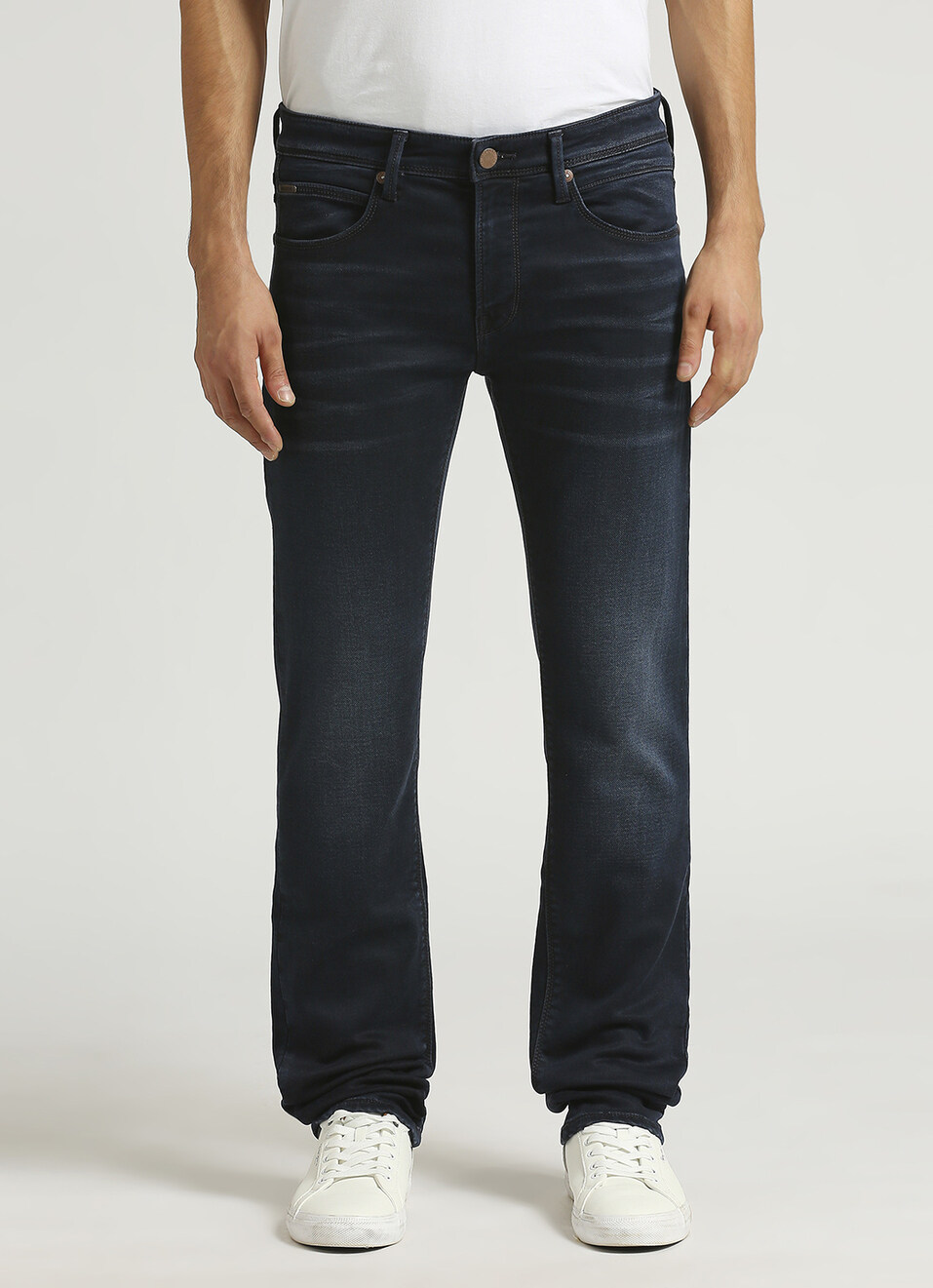 Vapour Dark Blue Mid Rise Slim Fit Jeans, , large image number 2