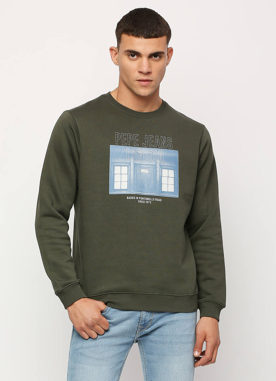 Green Printed Sweatshirt, , large image number 0
