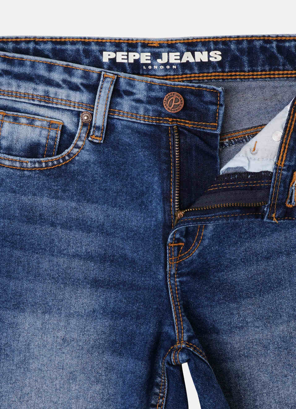 Boys Dark Blue Mid Rise Wide Leg Jeans, , large image number 3