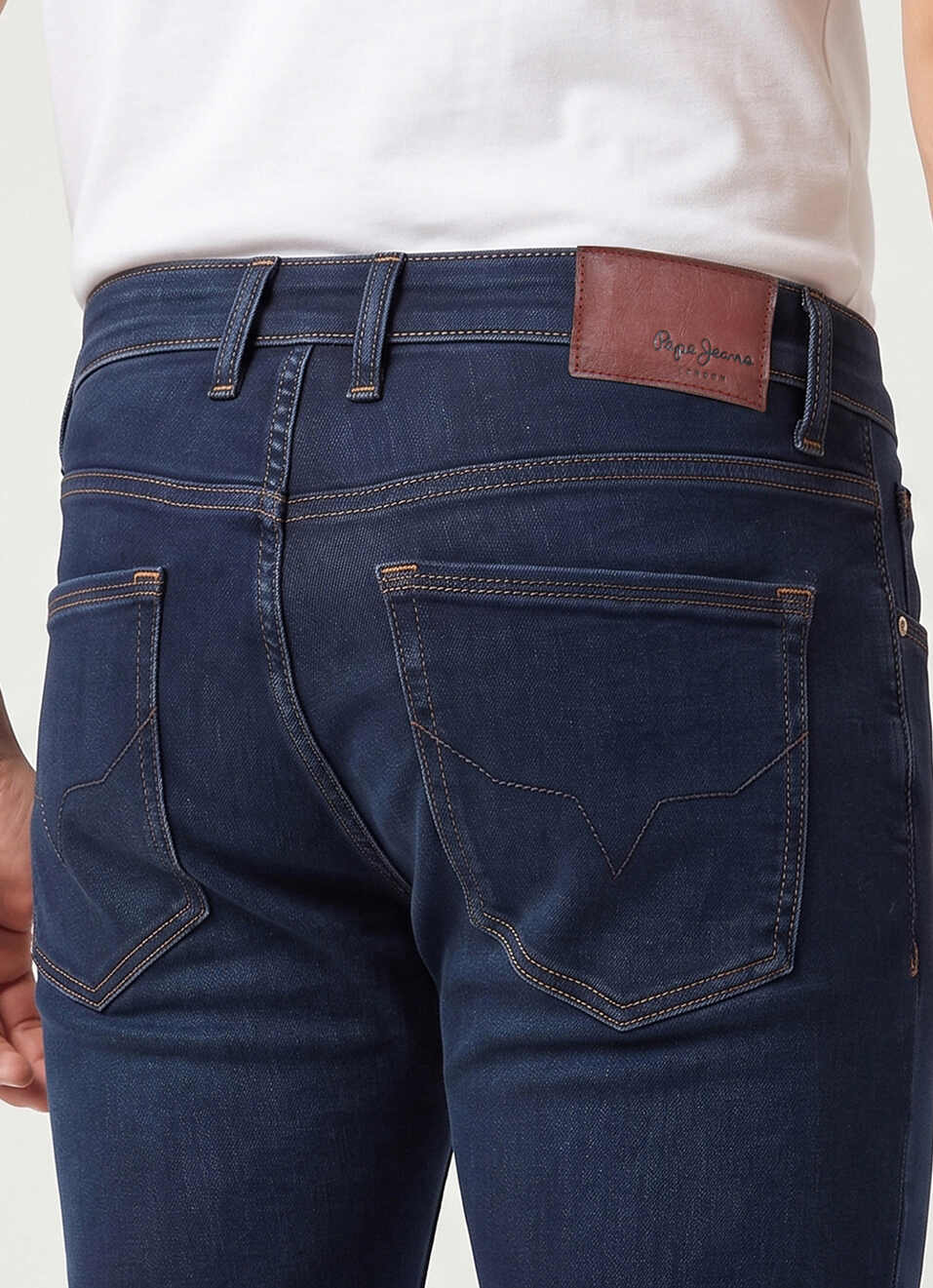 Men Blue Skinny Fit Mid Rise Stretchable Jeans, , large image number 5