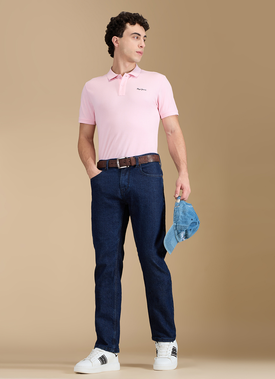 Men Dark Blue Mid Rise Straight Fit Jeans, , large image number 1