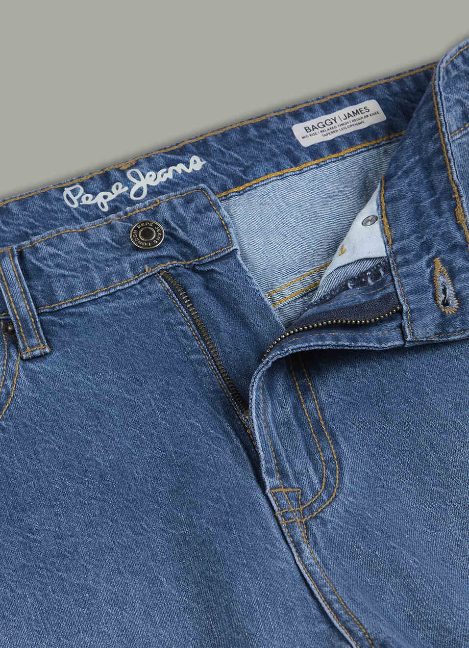Men Blue Mid Rise Tapered Jeans, , large image number 5