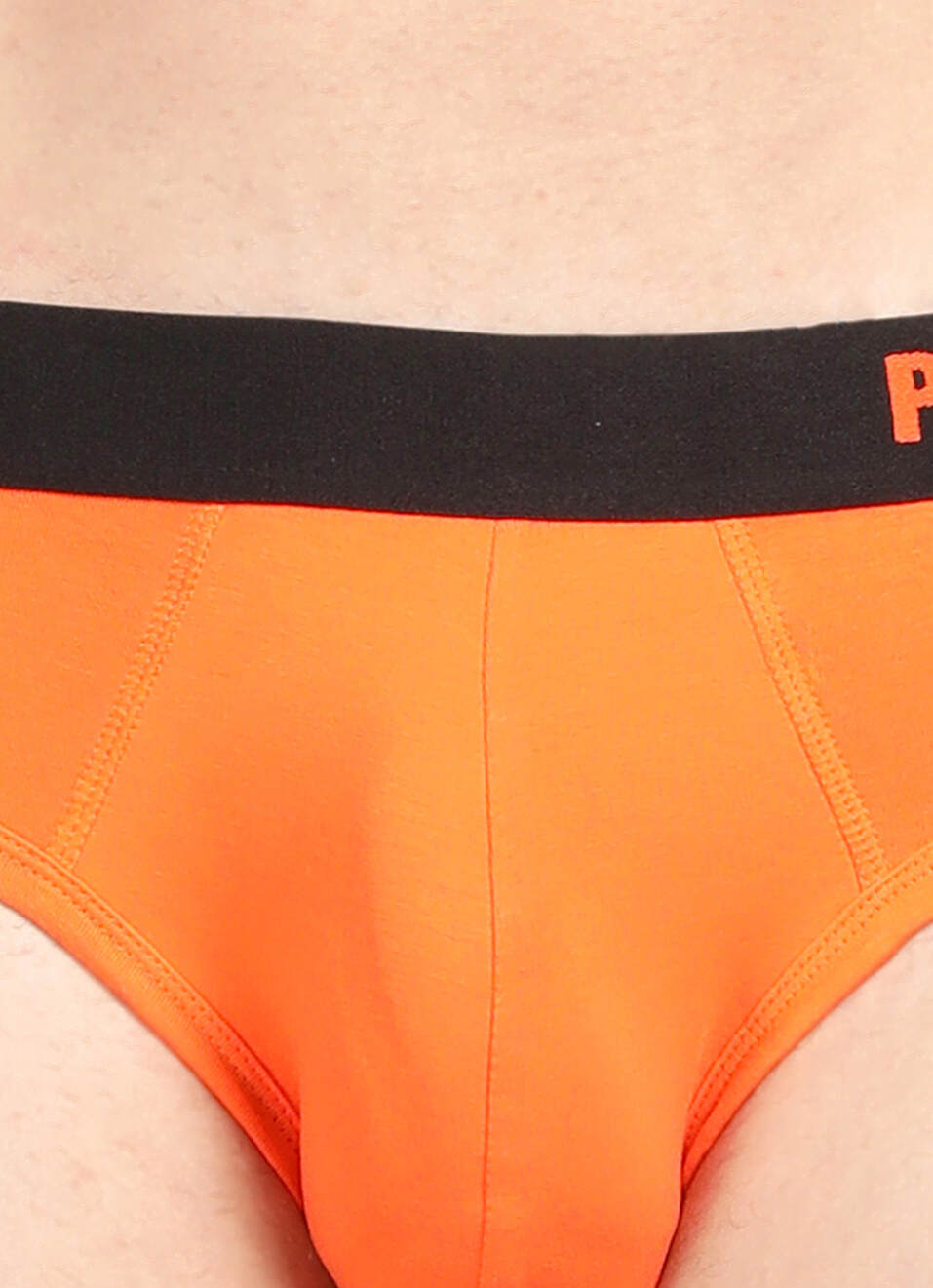 Neon Orange Solid Briefs, , large image number 4