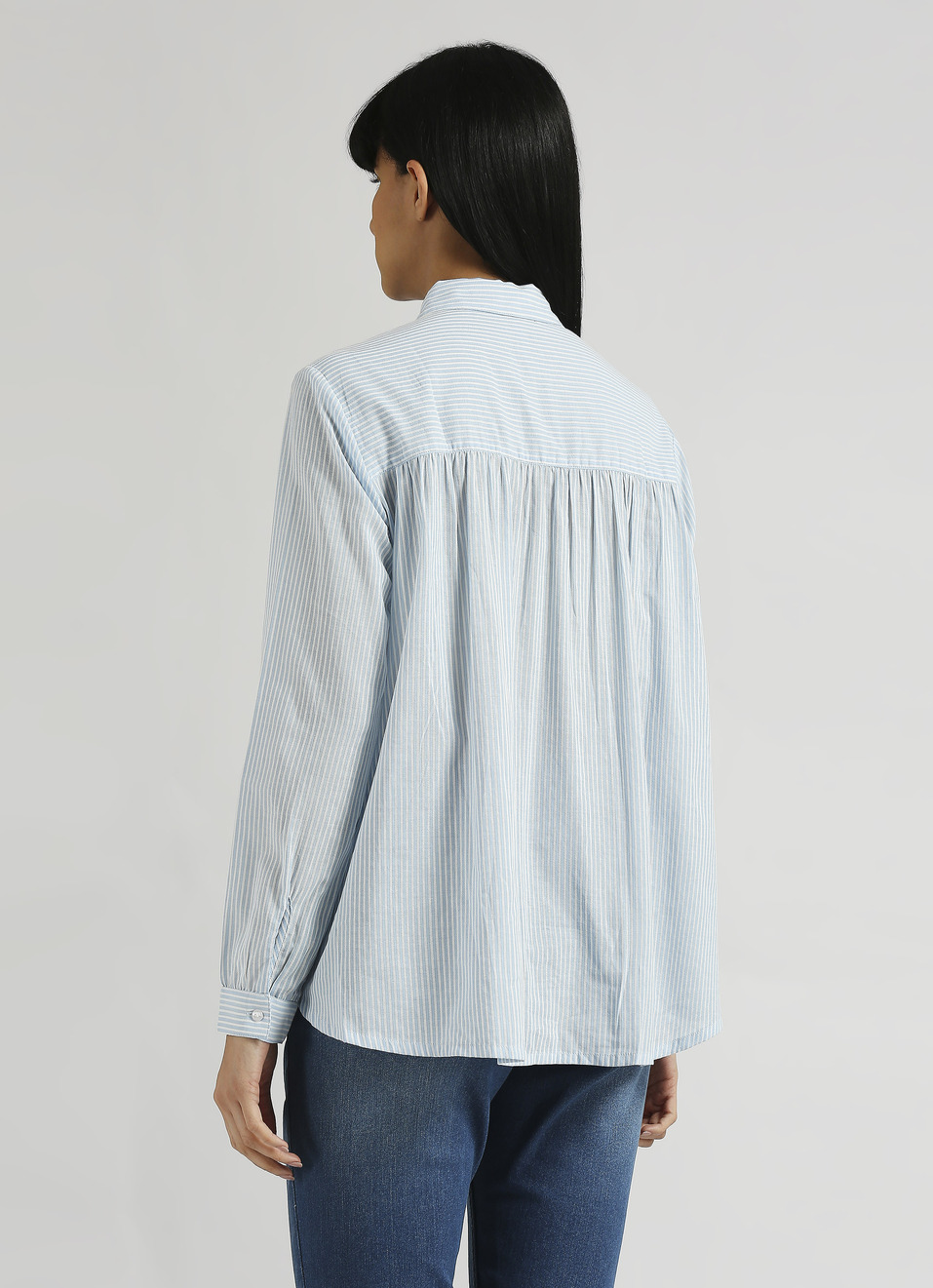 Blue Narrow Stripes Long Sleeve Shirt, , large image number 2