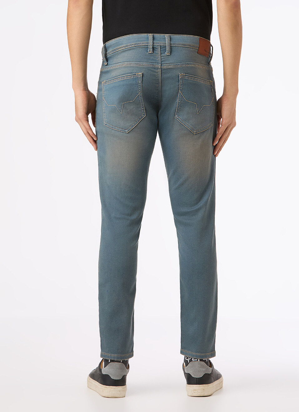Men Blue Mid Rise Skinny Fit Gymindigo Jeans, , large image number 3