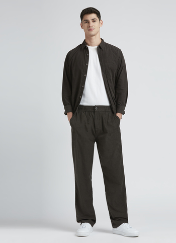 Olive Mid Waist Regular Fit Trousers