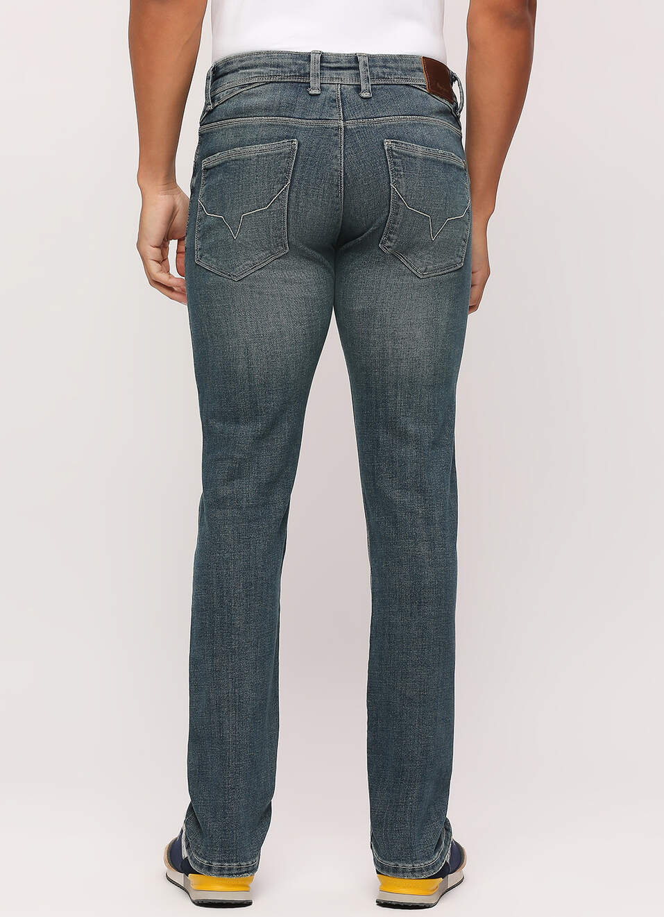 Vapour Blue Mid Waist Slim Fit Jeans, , large image number 3