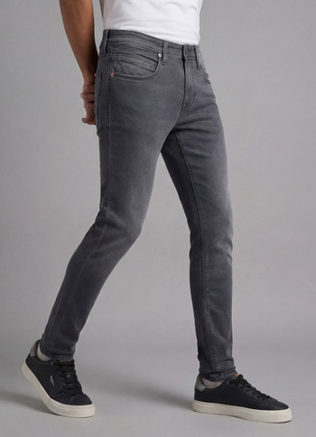 Men Grey Mid Rise Tapered Gymindigo Jogger Like Jeans