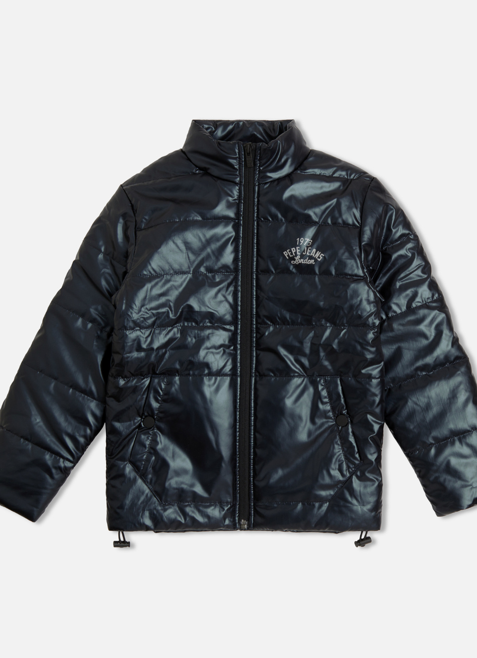 Boys Navy Wadded Puffer Jacket, , large image number 0