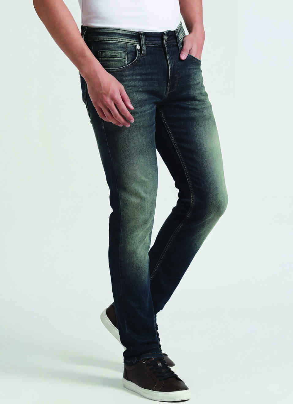 Vapour Dark Blue Mid Rise Slim Fit Jeans, , large image number 0