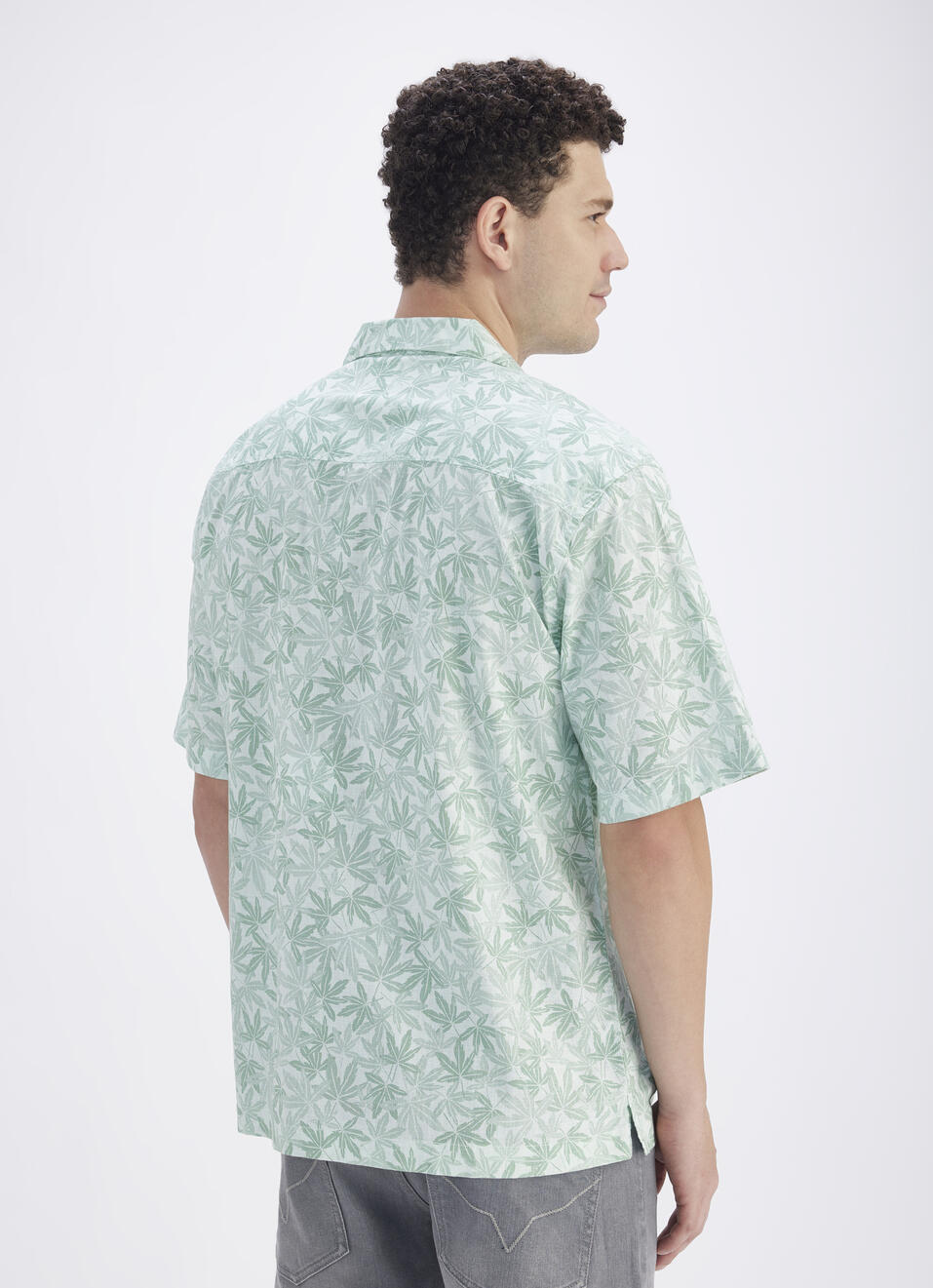 Men Blue Resort Collar Short Sleeve Shirt, , large image number 2