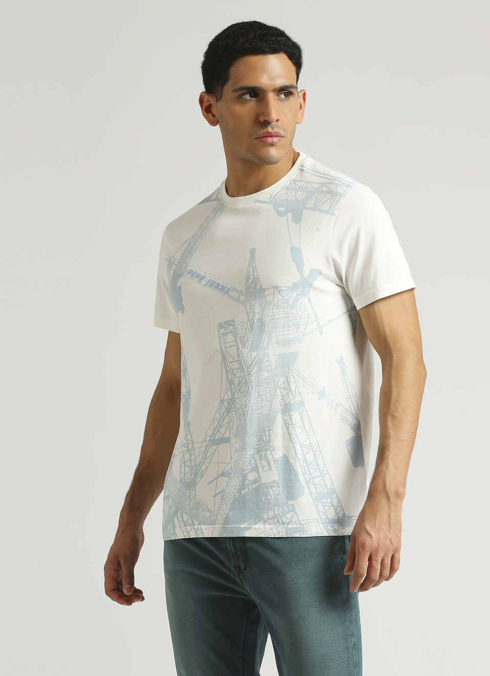 Off White Flock Highlight Print Short Sleeve T-shirt, , large image number 3