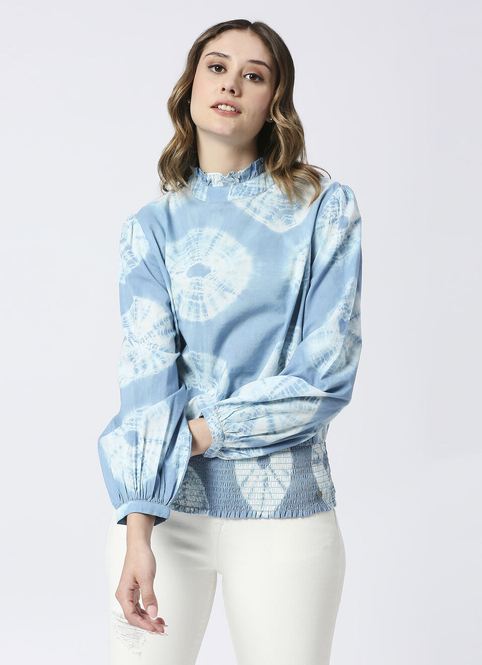 Tie & Dye Woven Top, , large image number 1