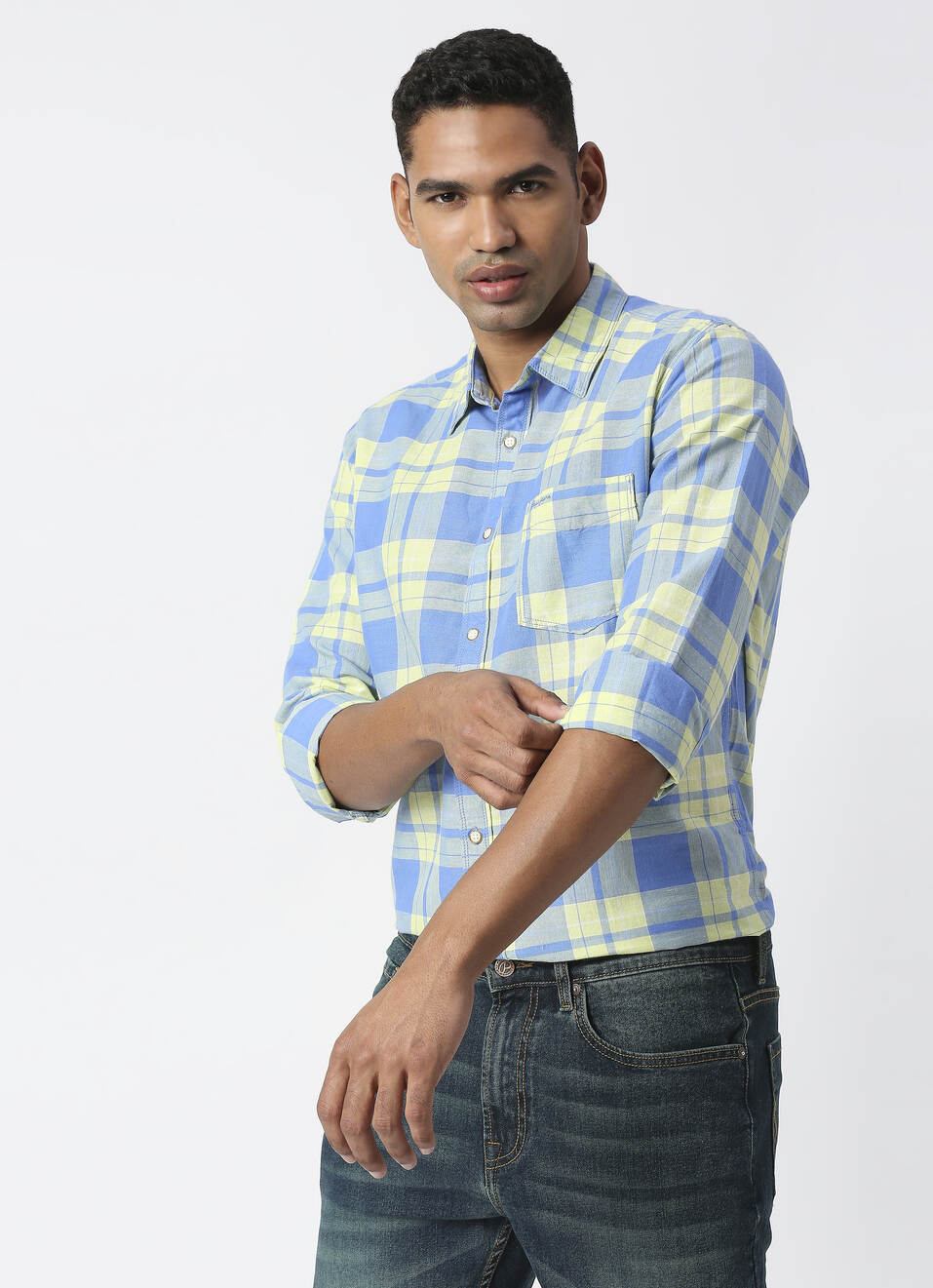 LUCCA LS COTTON LINEN CHECKS, , large image number 0