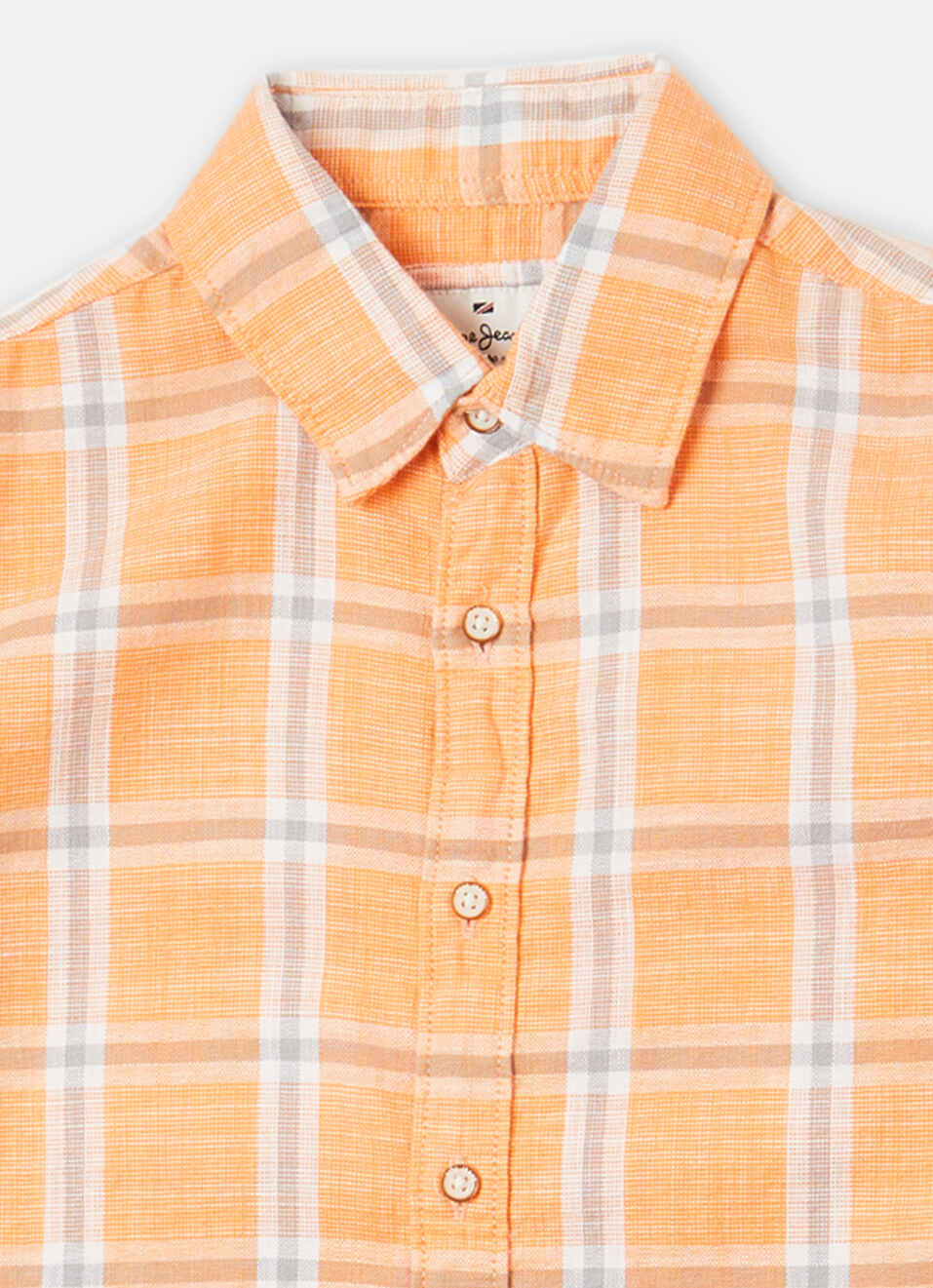 Boys Orange Check Full Sleeve Shirt, , large image number 2