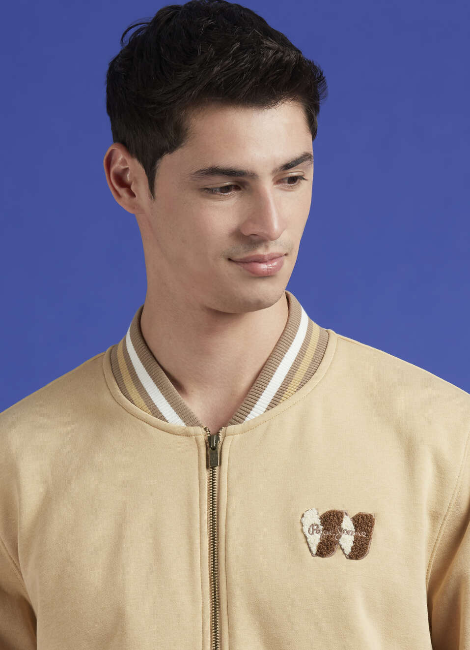 Beige Embroidered Back Print Full Sleeve Sweatshirt, , large image number 4