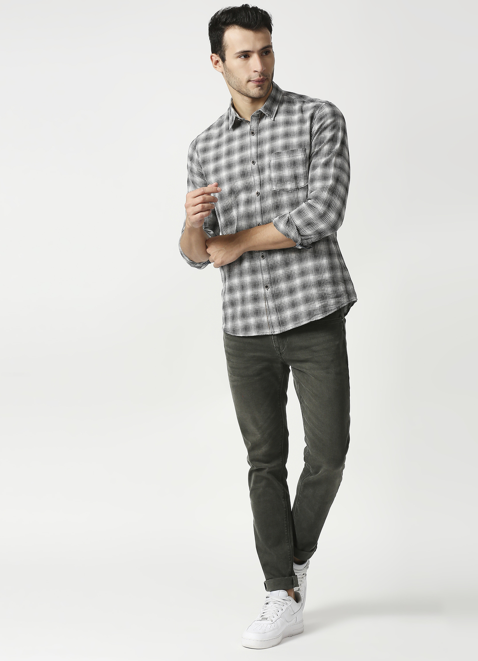 Helicat Cotton Linen Check Shirt, , large image number 5