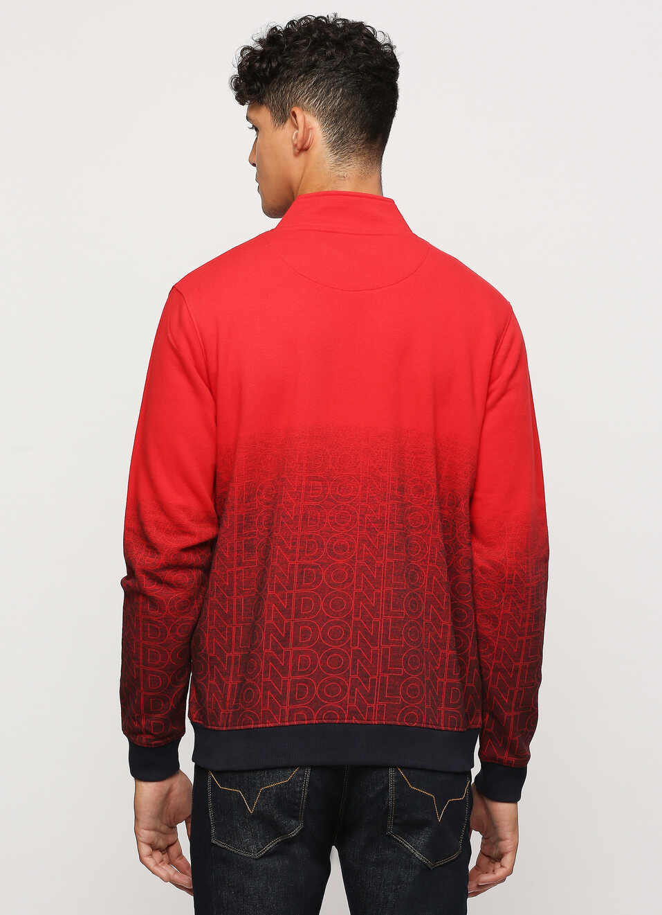 Red Typographic Print Full Sleeve Sweatshirt, , large image number 2