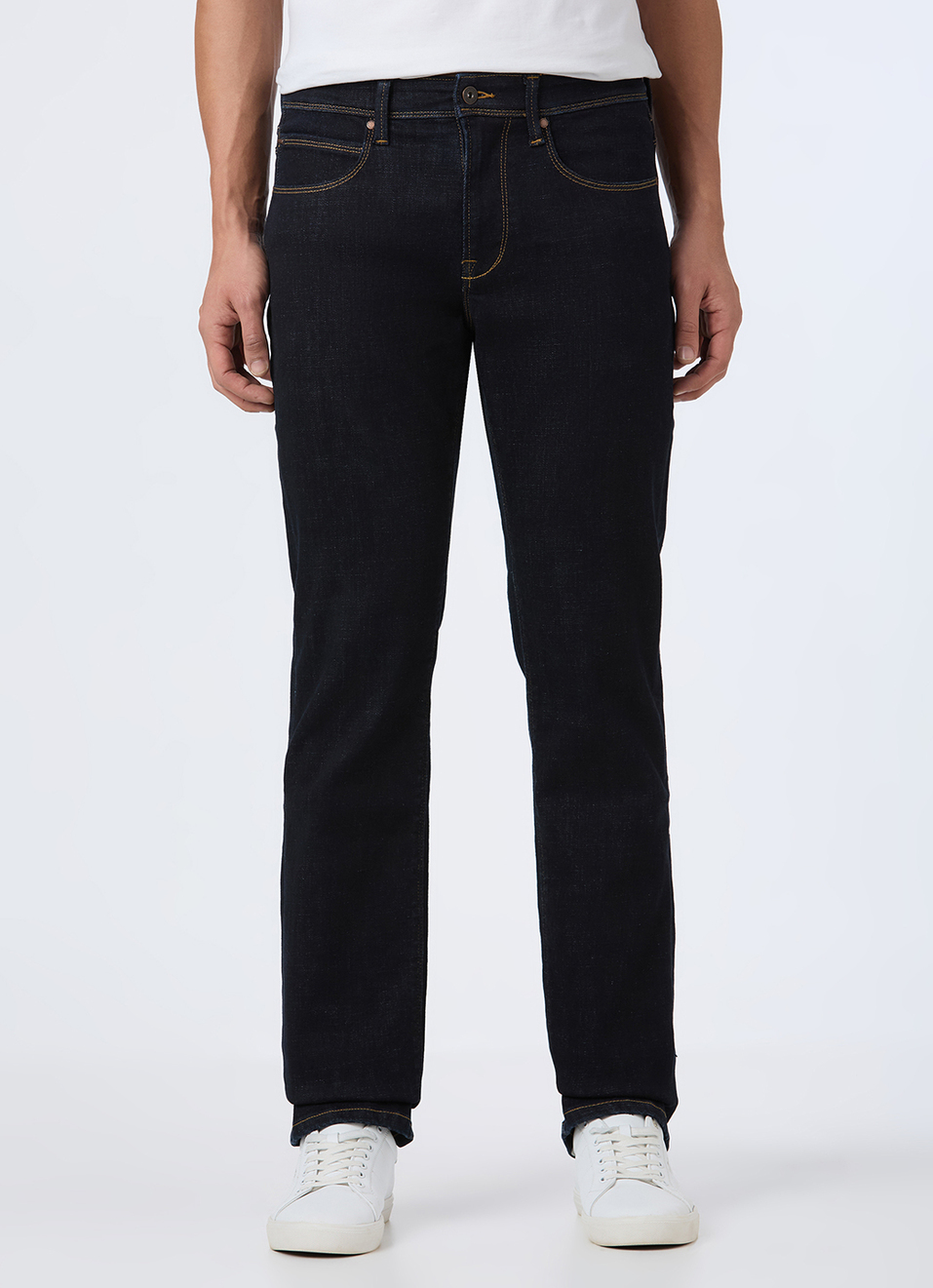 Men Dark Indigo Straight Fit Stretchable Jeans, , large image number 2