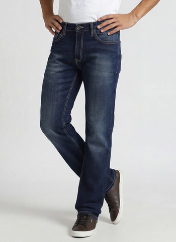 Holborne Dark Blue Mid Rise Straight Fit Jeans