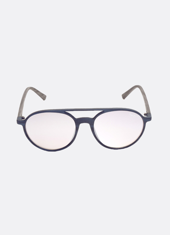 Blue Print Line Round Full Rim Sunglasses