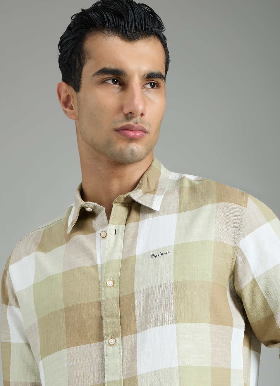 Men Green Checked Shirt, , large image number 4