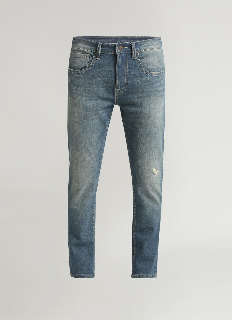 Chinox Distressed Blue Mid Rise Ankle Jeans, , large image number 6