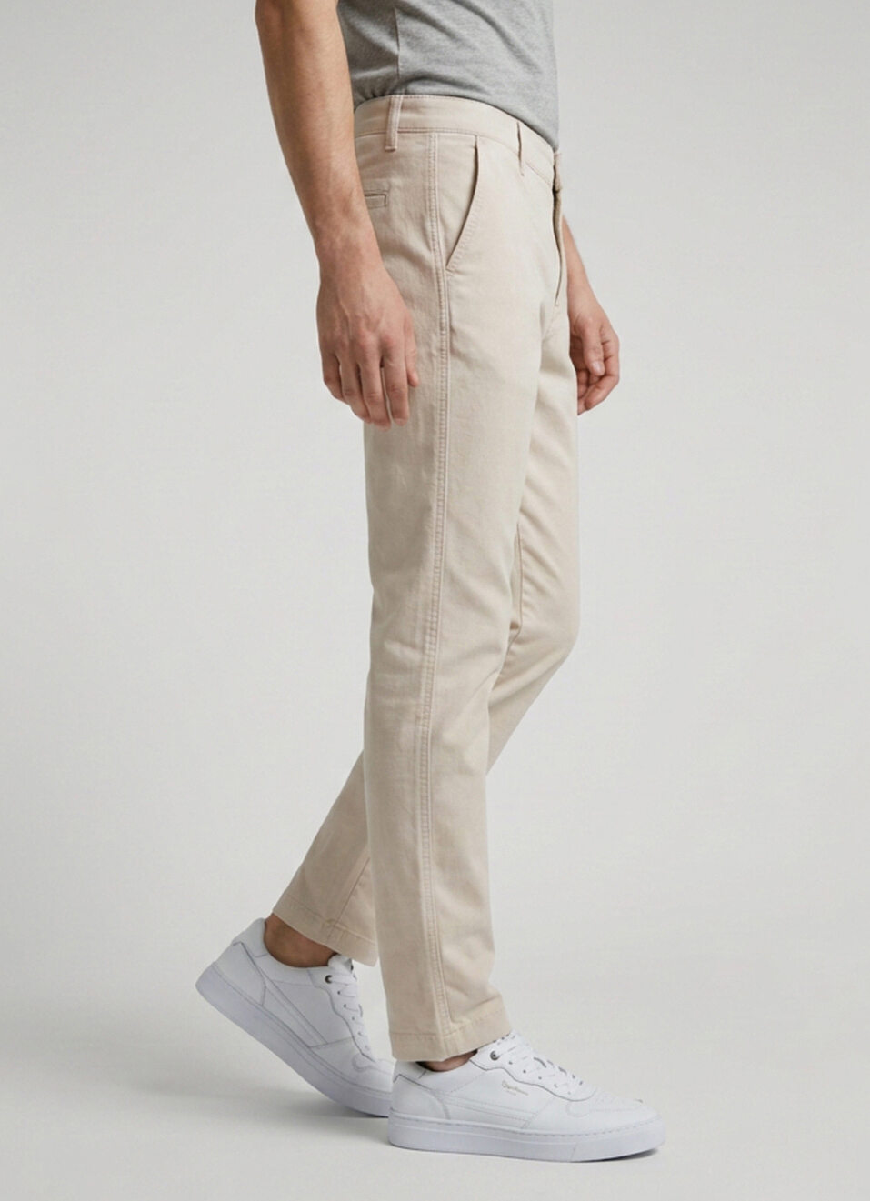 Men Ecru Straight Chinos, , large image number 0