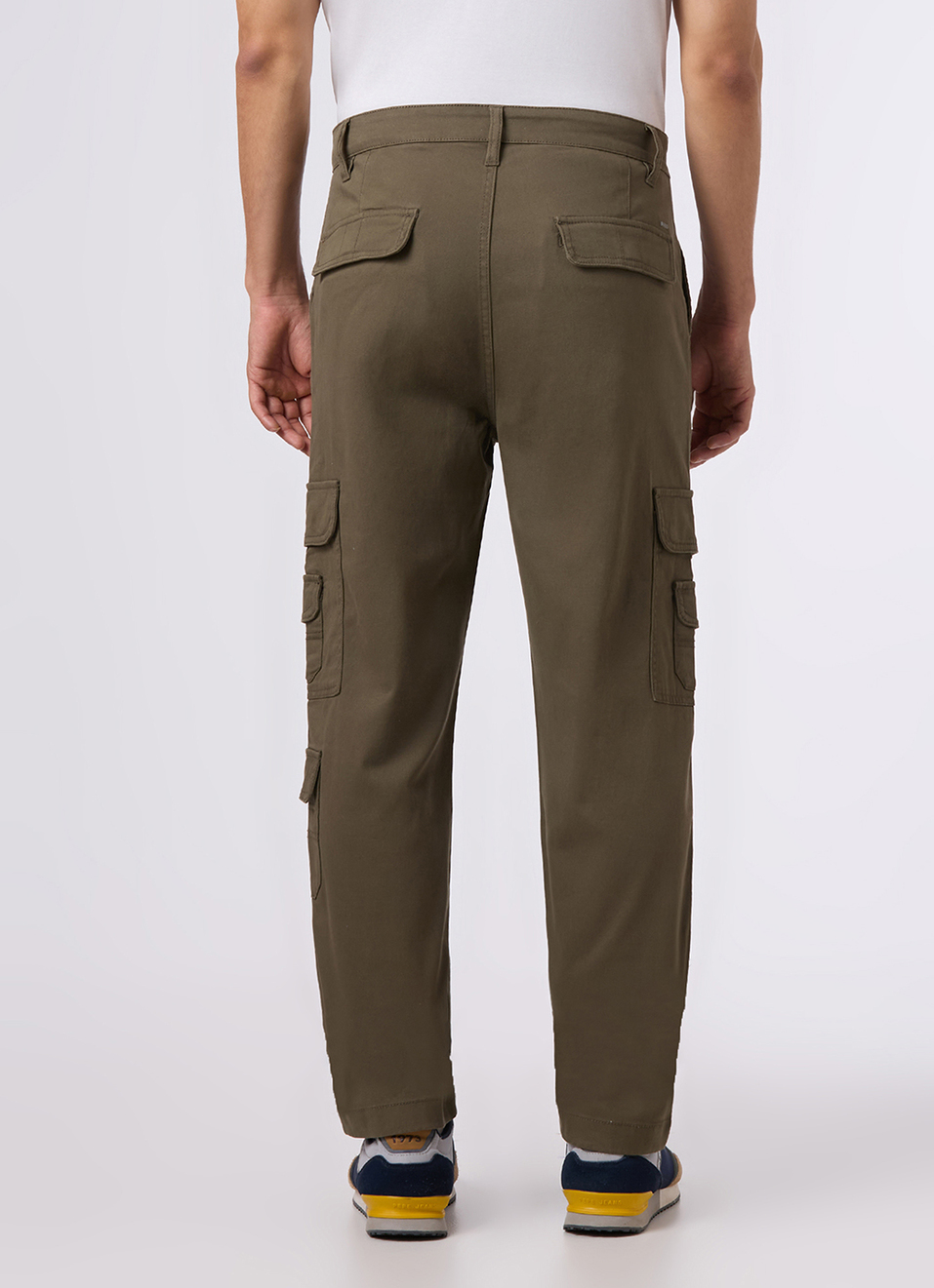 Men Olive Green Multi-pocket Utility Design Cargo Pants, , large image number 2