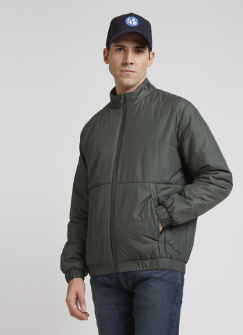 Green Full Sleeve Puffer Jacket