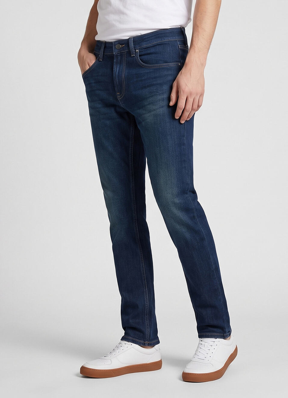 Men Blue Slim Fit Mid Rise Jeans, , large image number 0