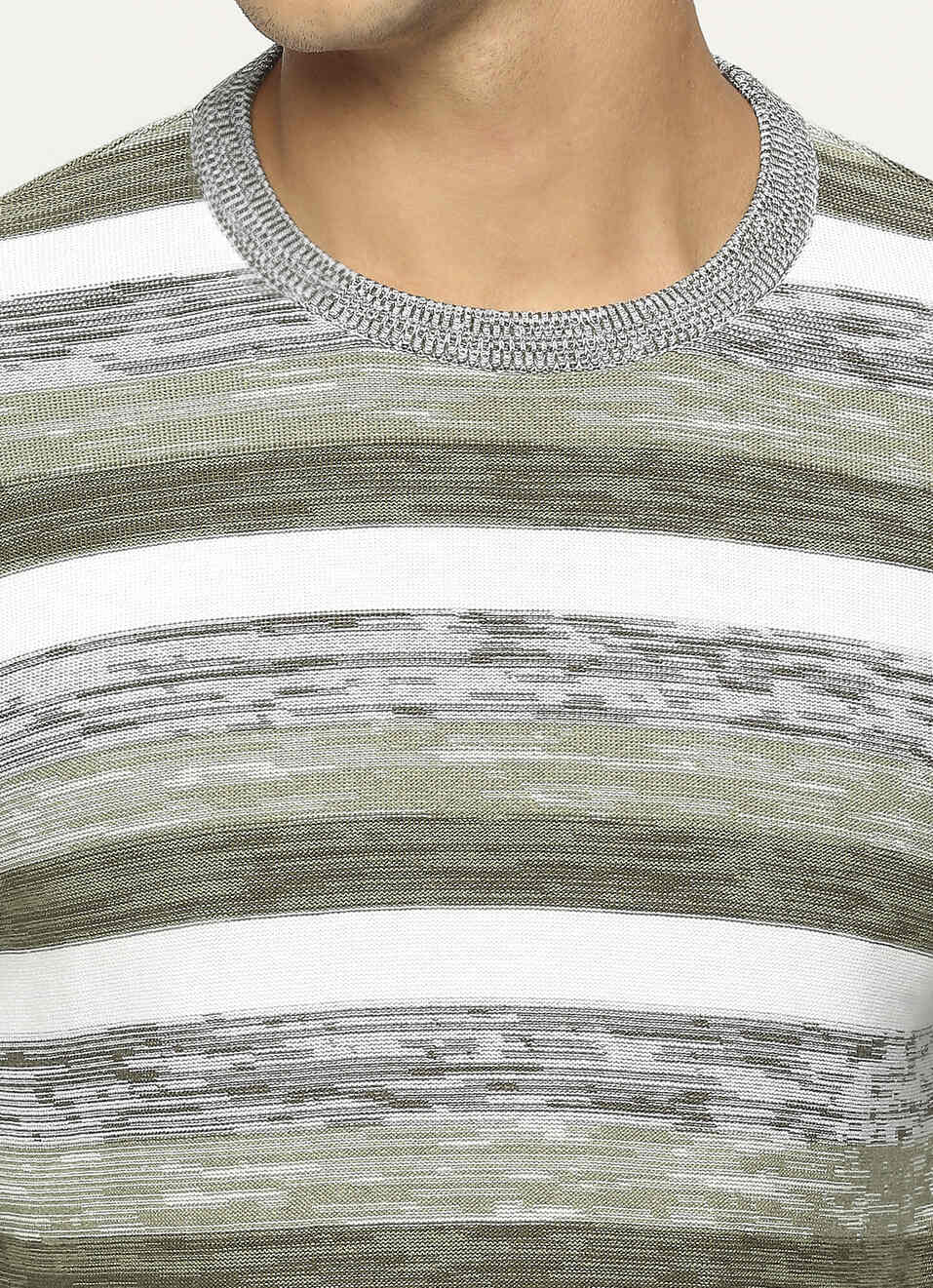 White Striped Full Sleeve Sweater, , large image number 4