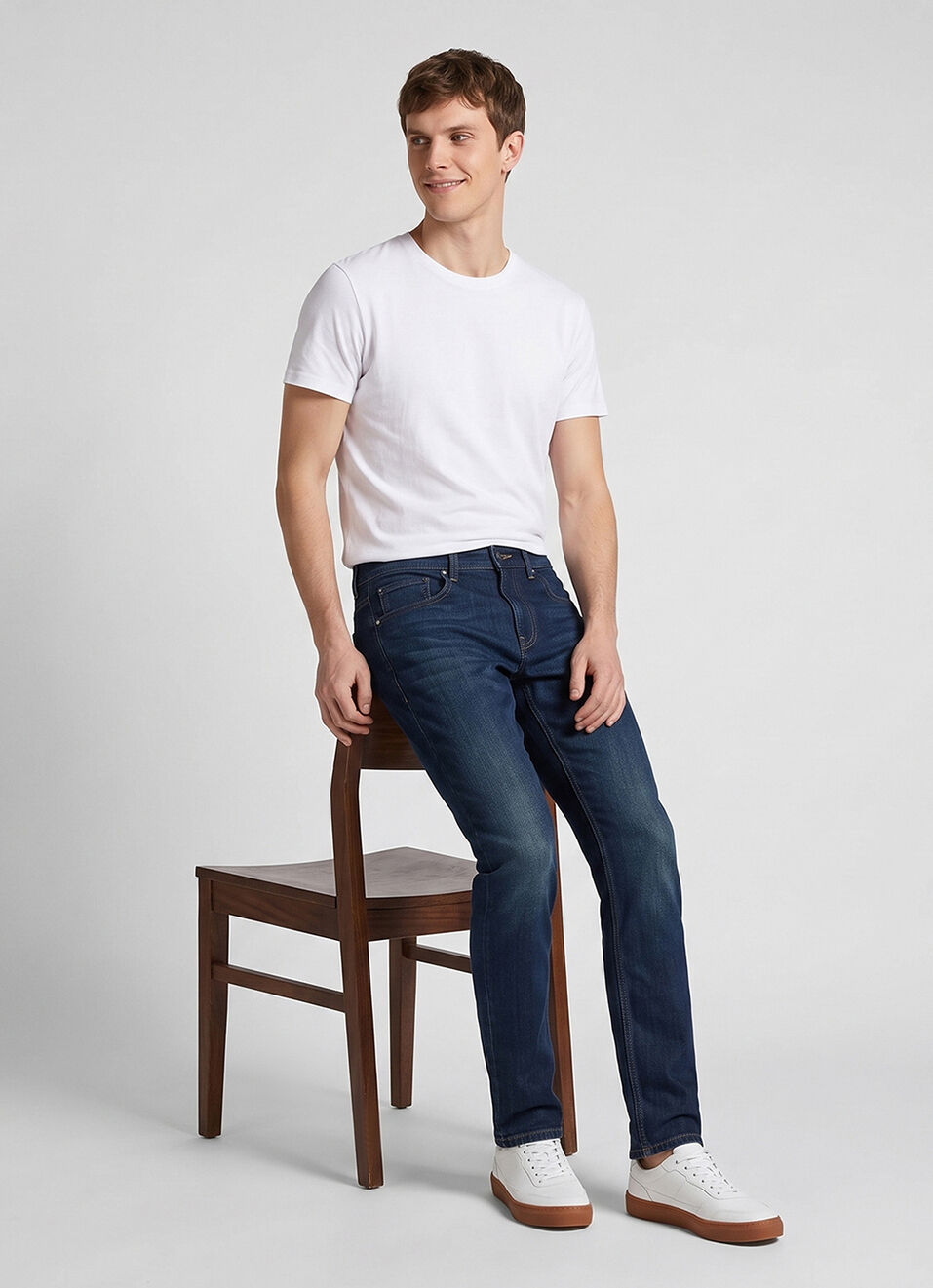 Men Blue Slim Fit Mid Rise Jeans, , large image number 1