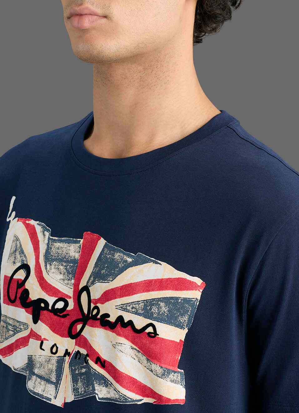 Men Navy Slim Printed T-shirt, , large image number 1