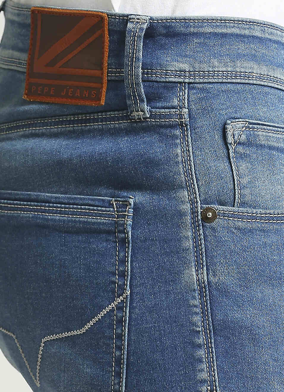 Vapour Blue Mid Rise Slim Fit Jeans, , large image number 4