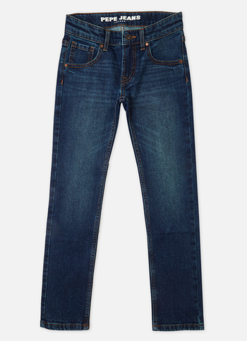Boys Cashed Blue Mid Waist Slim Jeans