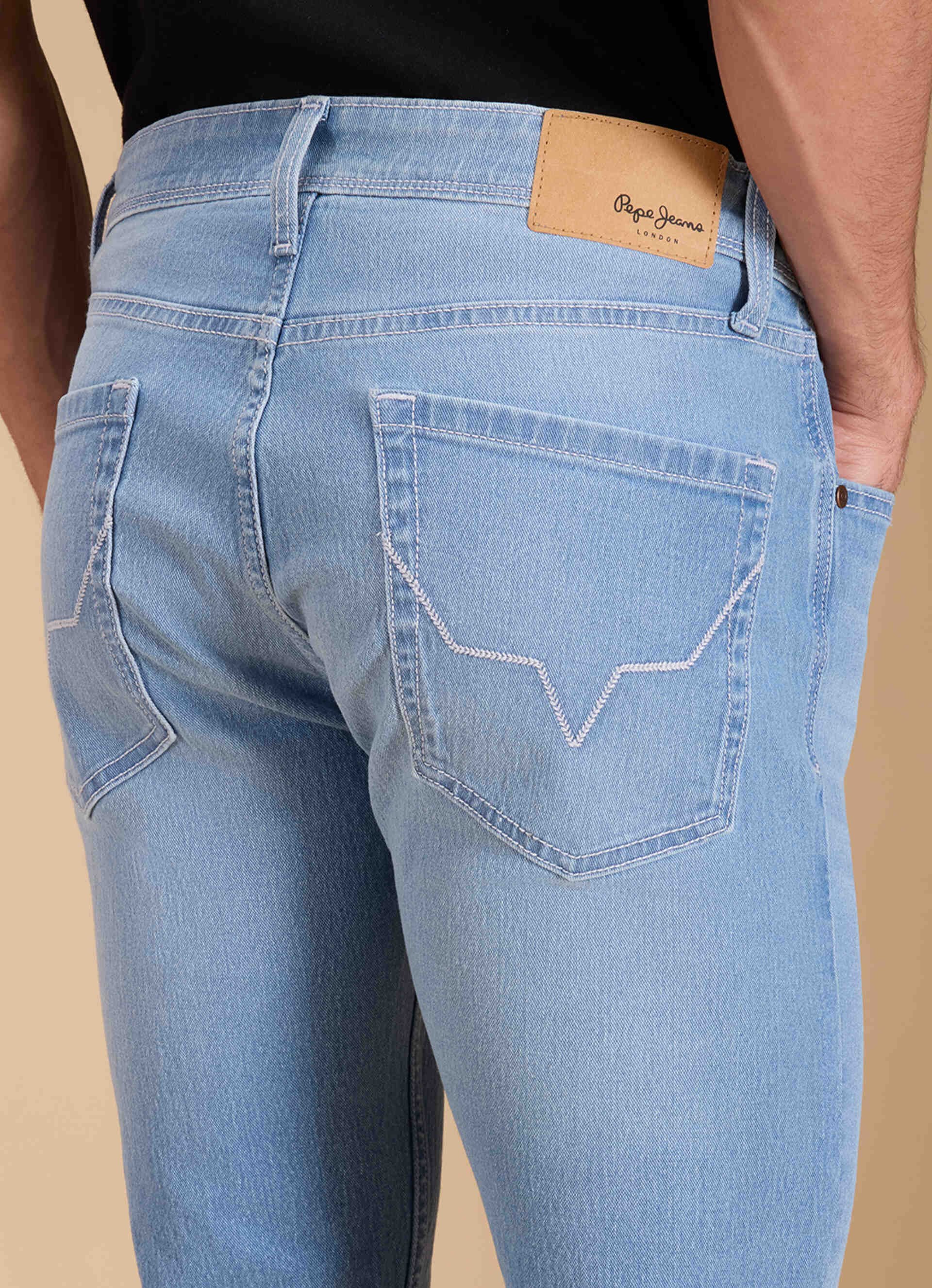 Men Light Blue Mid Rise Slim Fit Jeans, , large image number 9